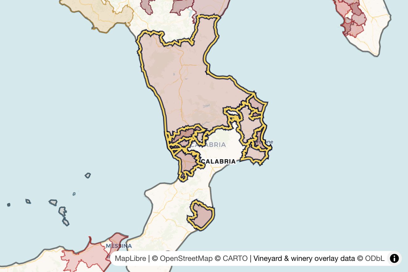 Map of Calabria