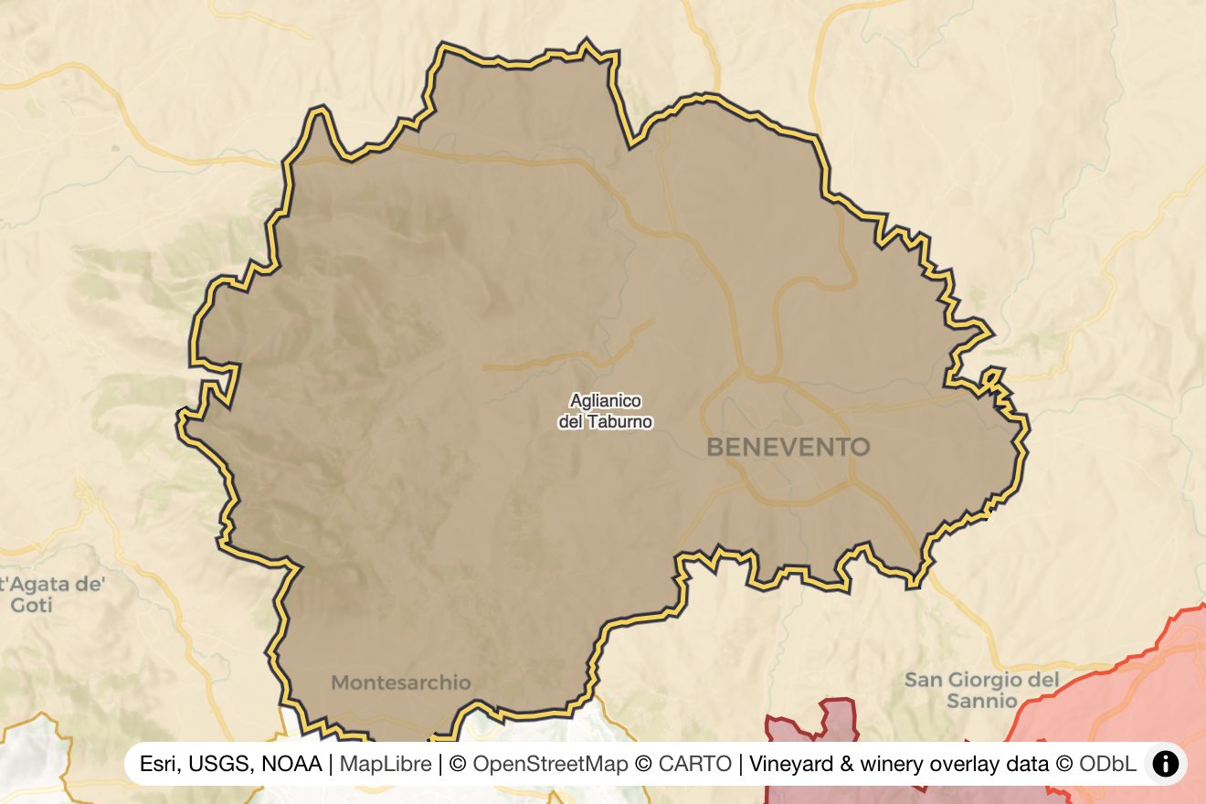 Map of Aglianico del Taburno