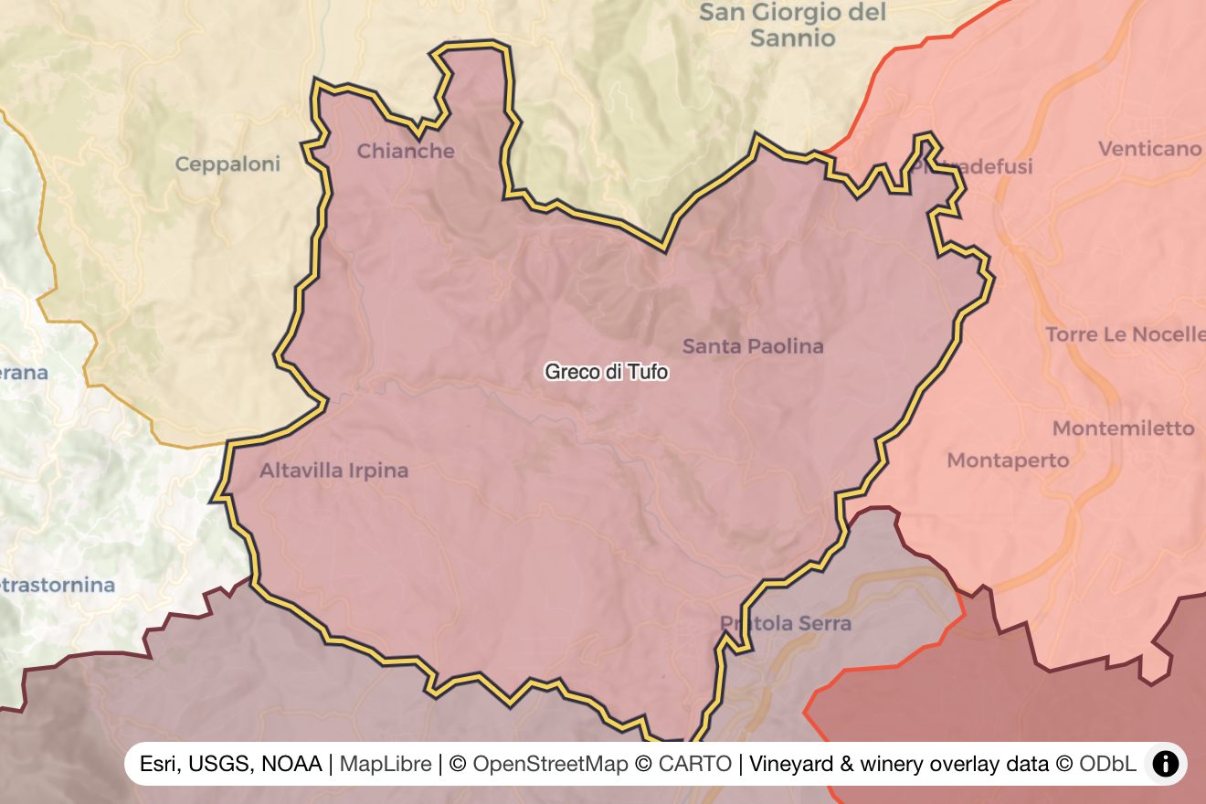 Map of Greco di Tufo