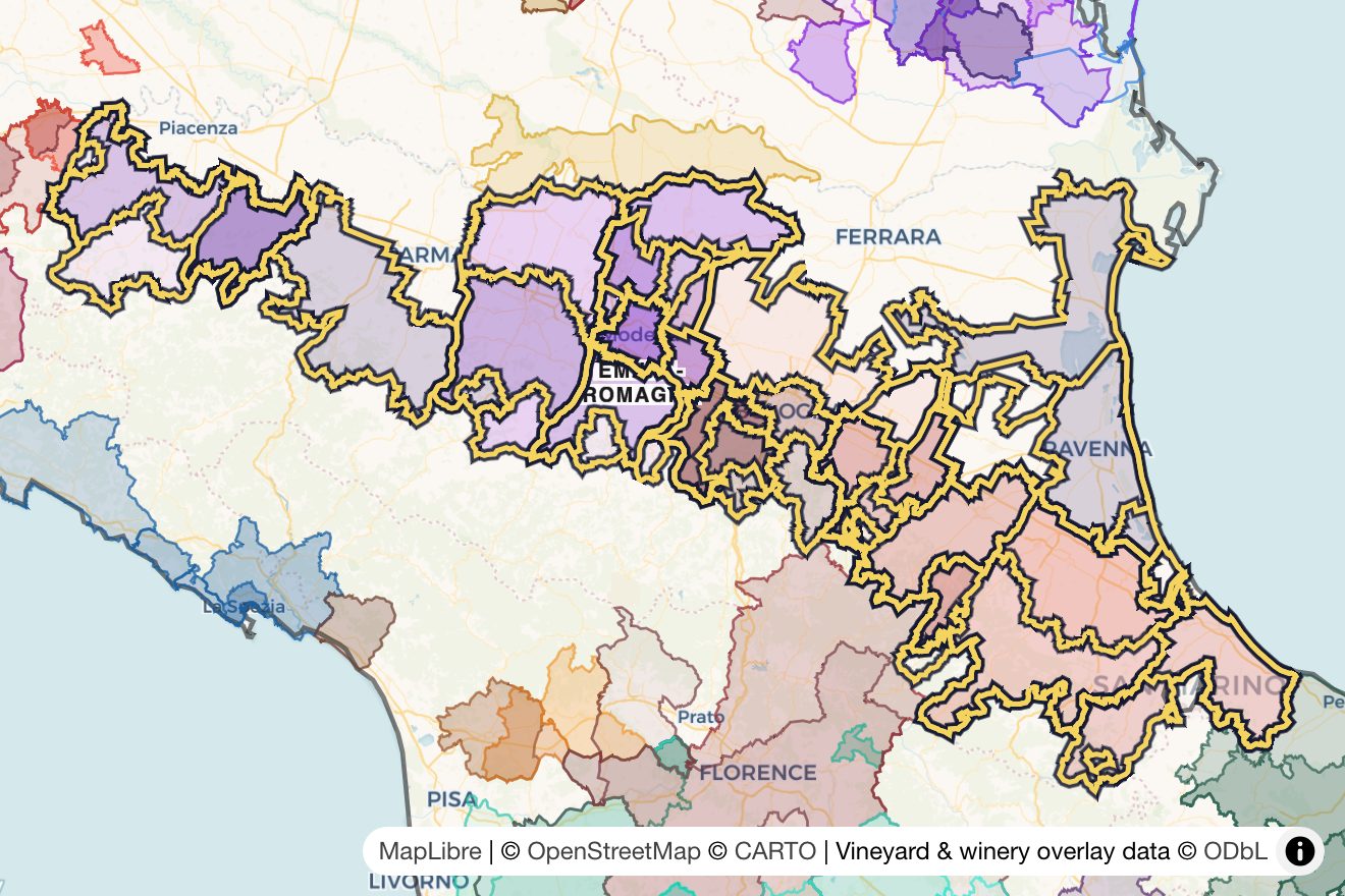Map of Emilia-Romagna