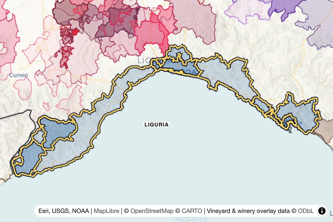 Map of Liguria