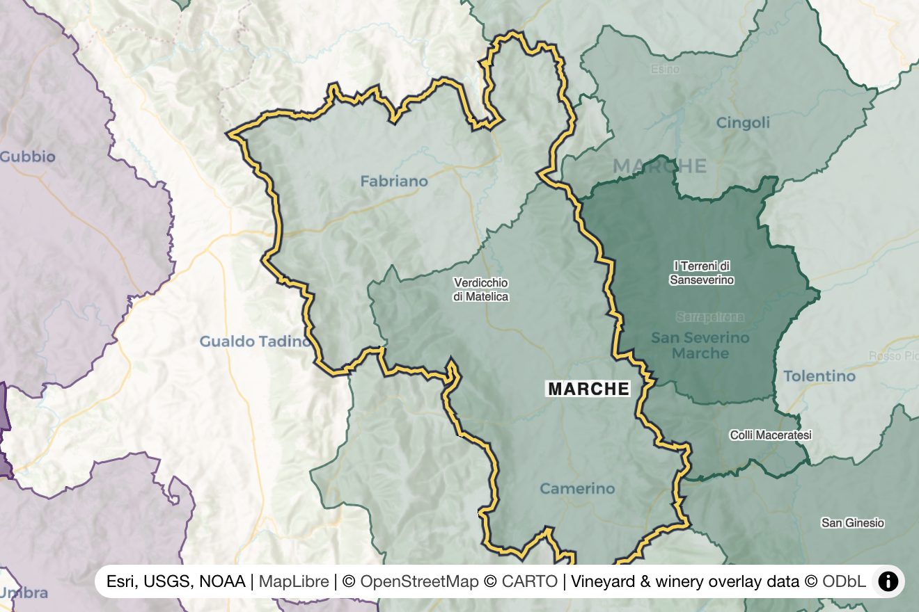 Map of Verdicchio di Matelica