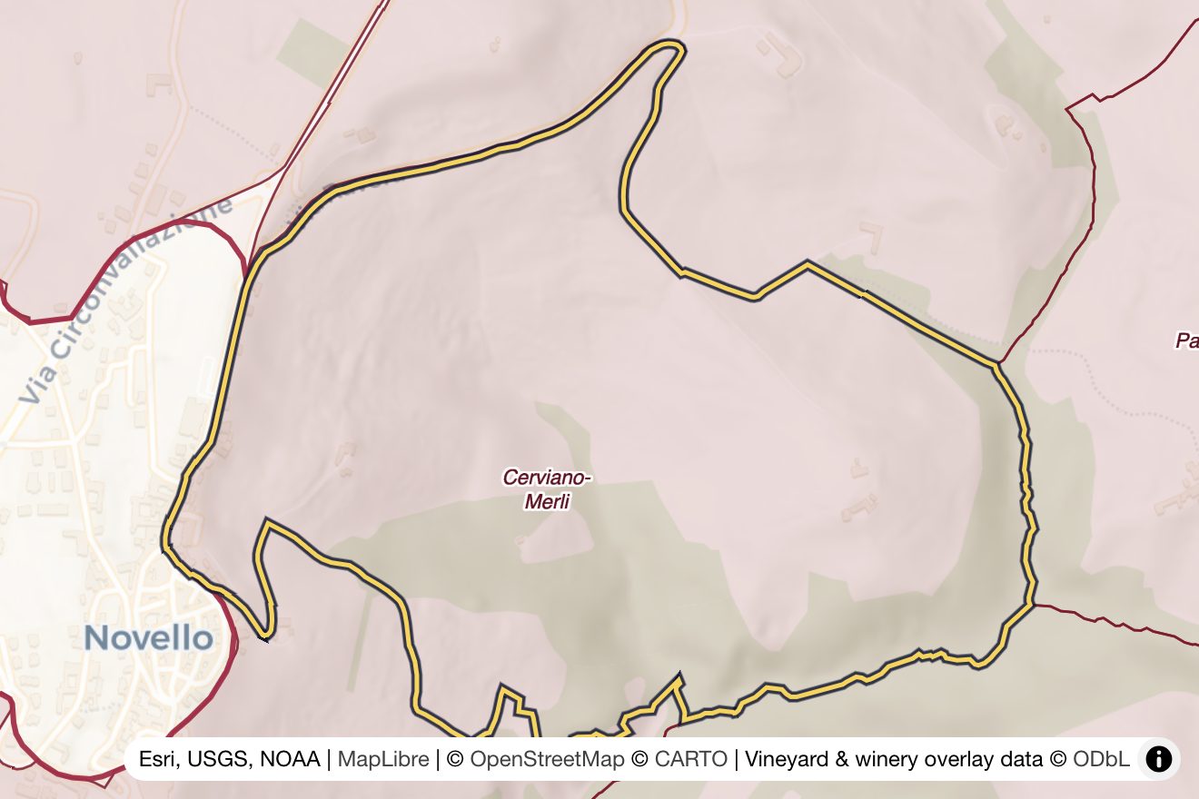 Map of Cerviano-Merli