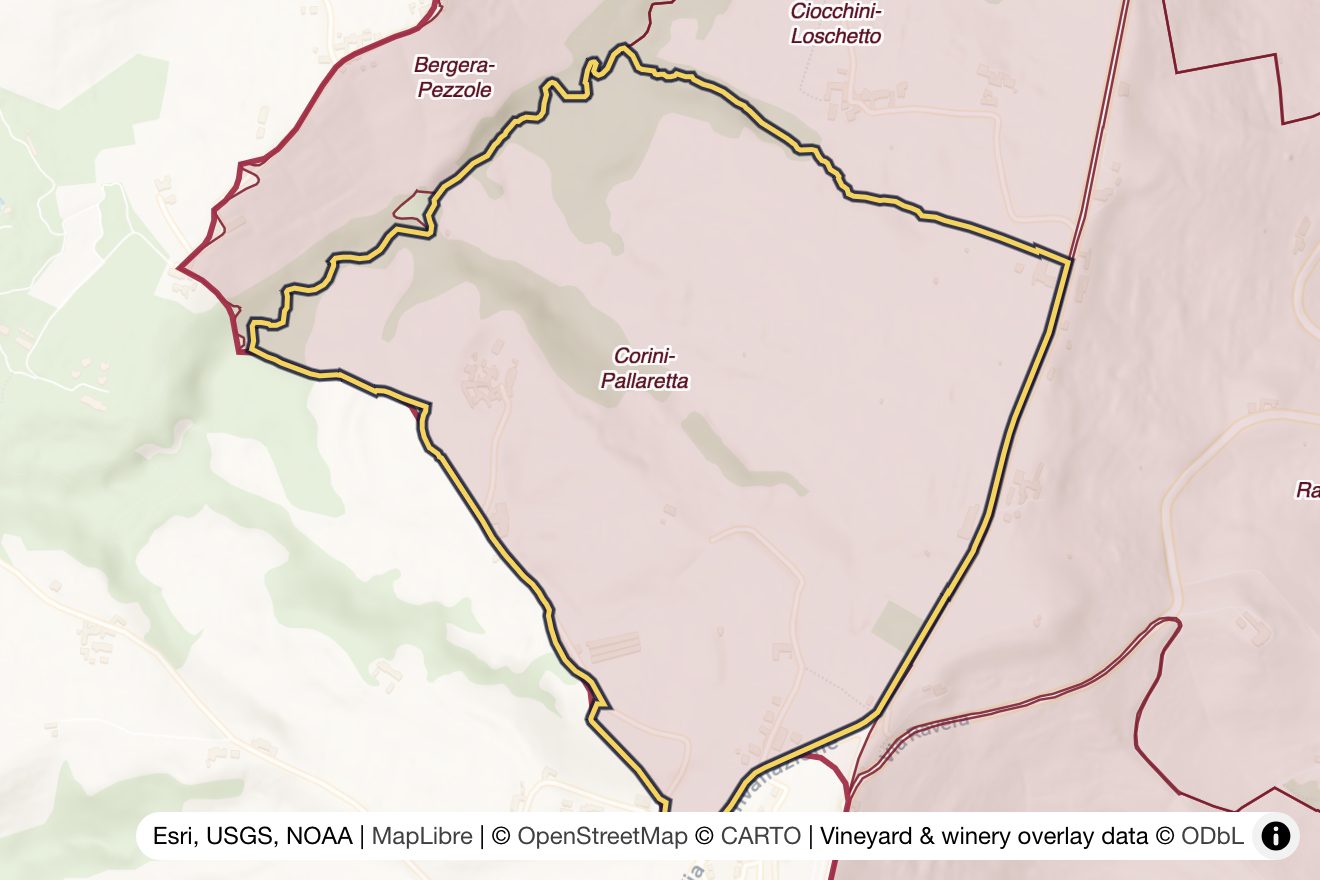 Map of Corini-Pallaretta