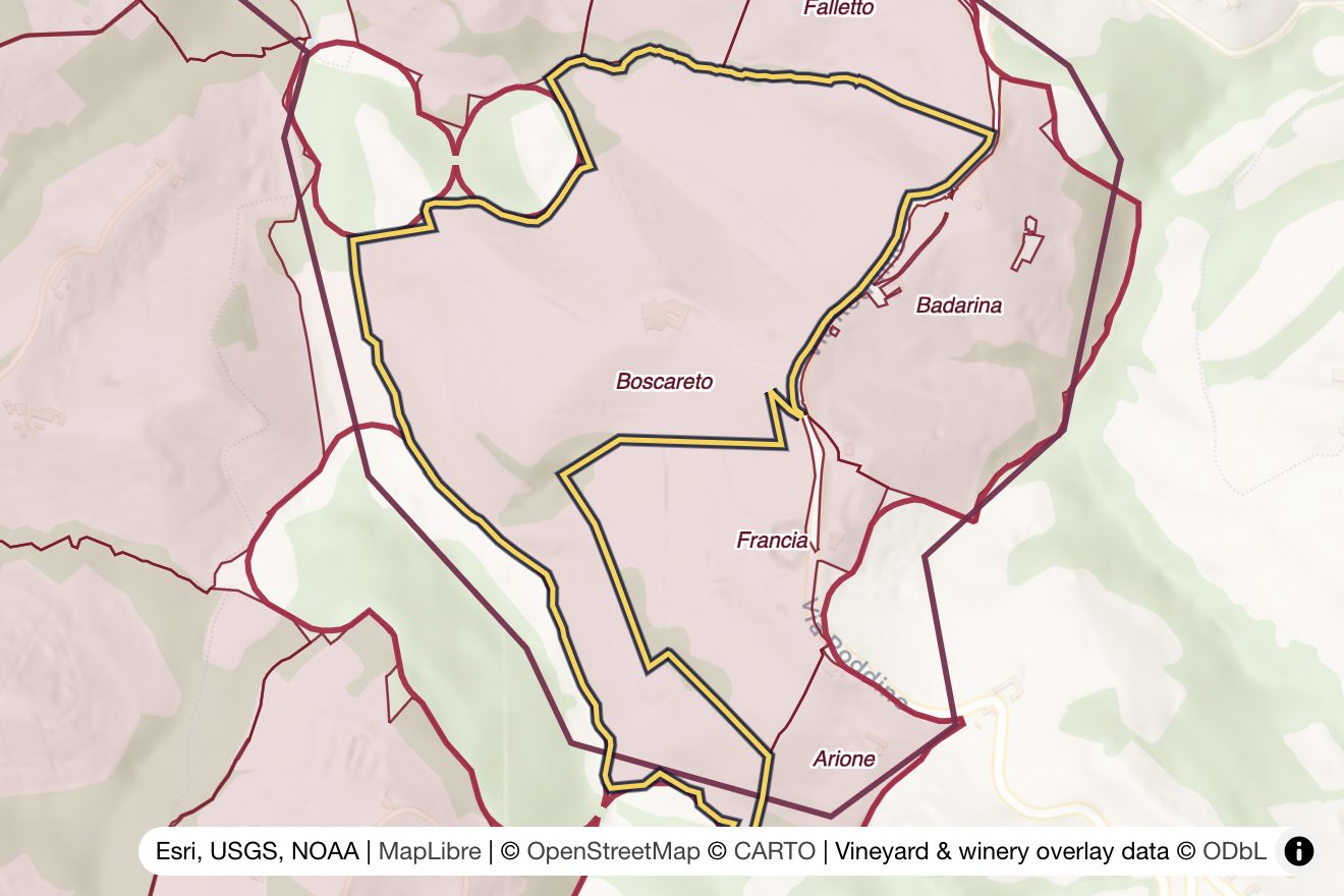 Map of Boscareto