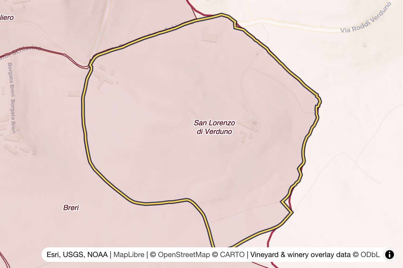 Map of San Lorenzo di Verduno