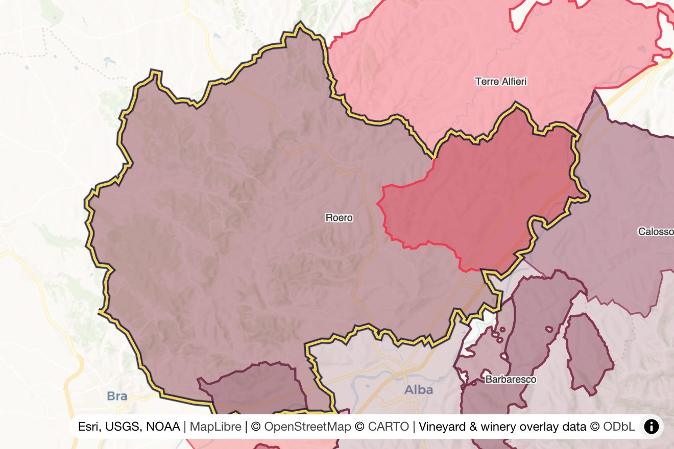 Map of Roero