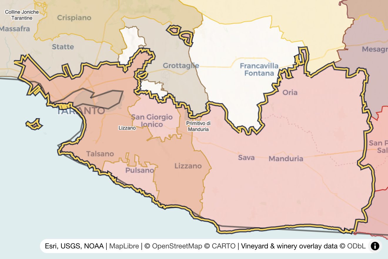 Map of Primitivo di Manduria