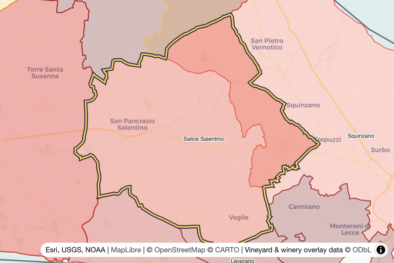 Map of Salice Salentino