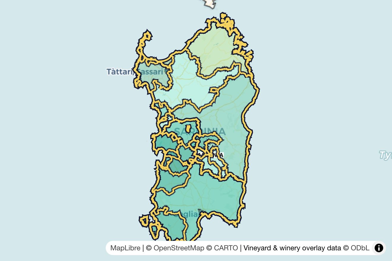 Map of Sardinia
