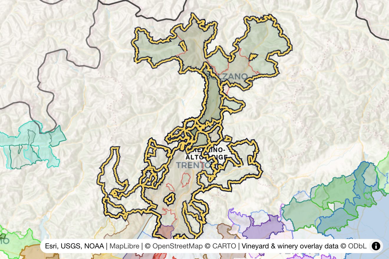 Map of Trentino-Alto Adige
