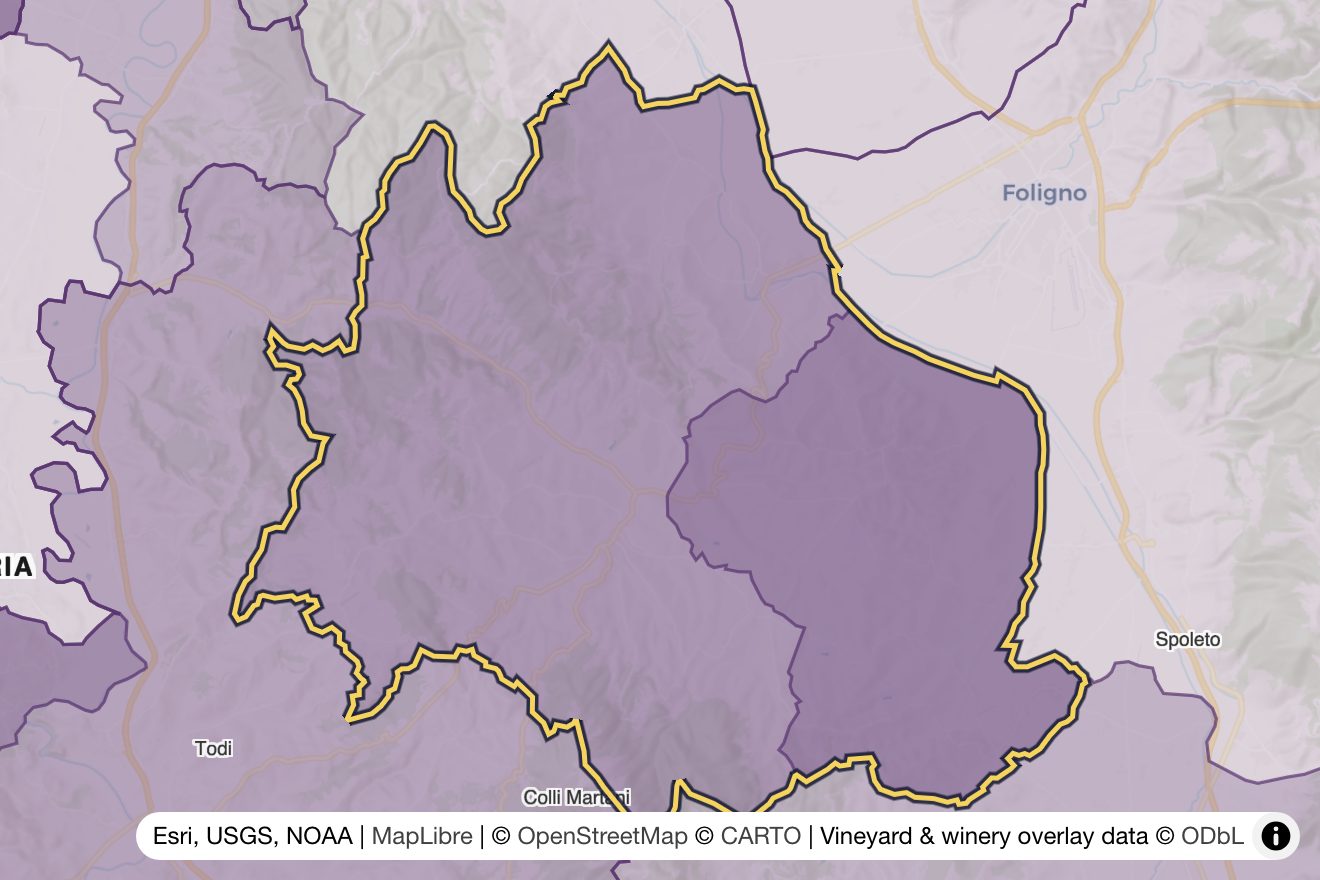 Map of Montefalco Sagrantino