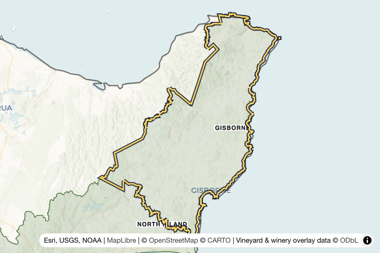 Map of Gisborne