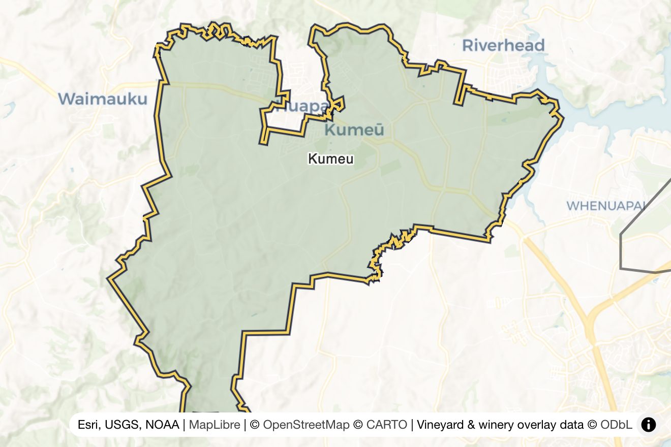 Map of Kumeu