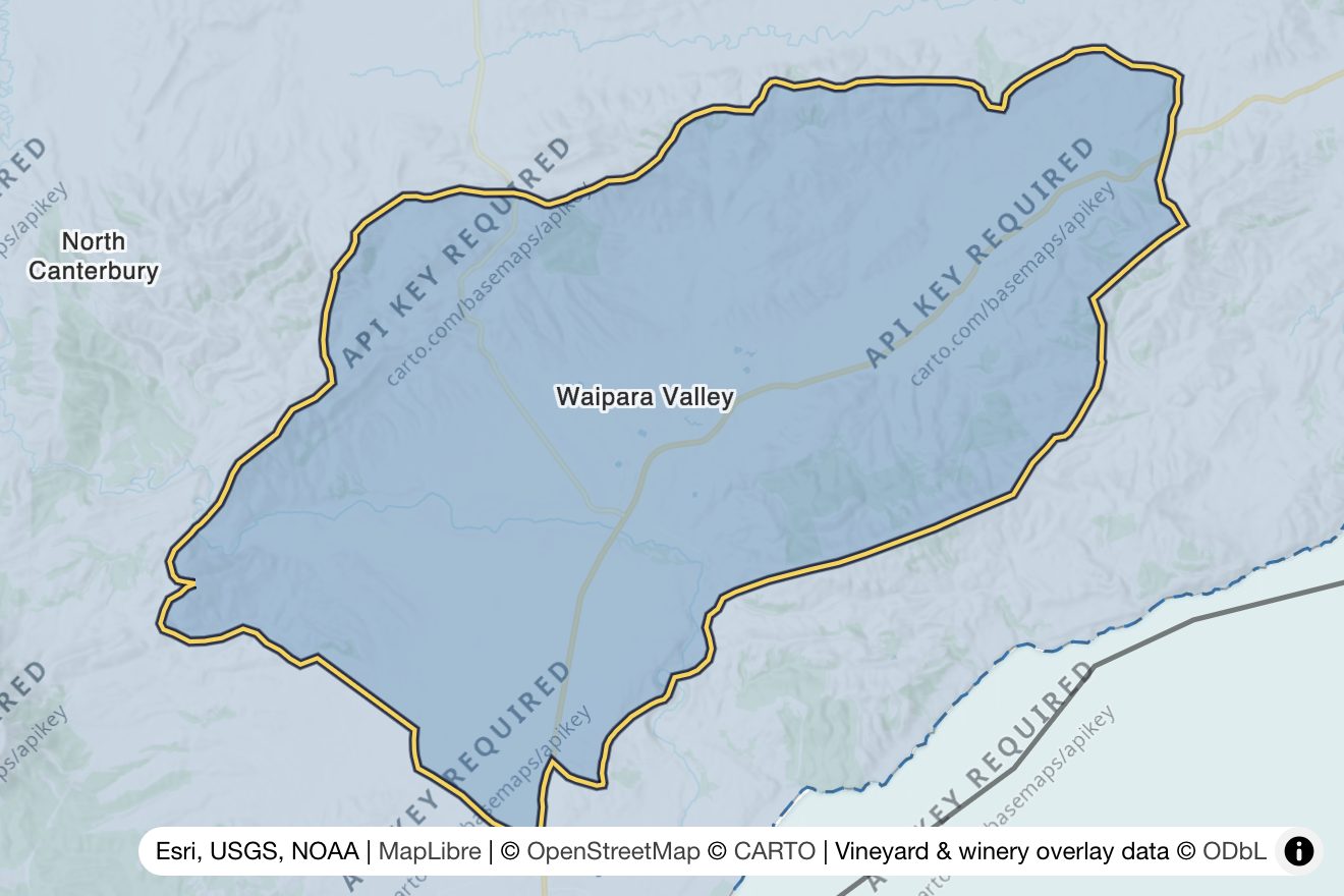 Map of Waipara Valley