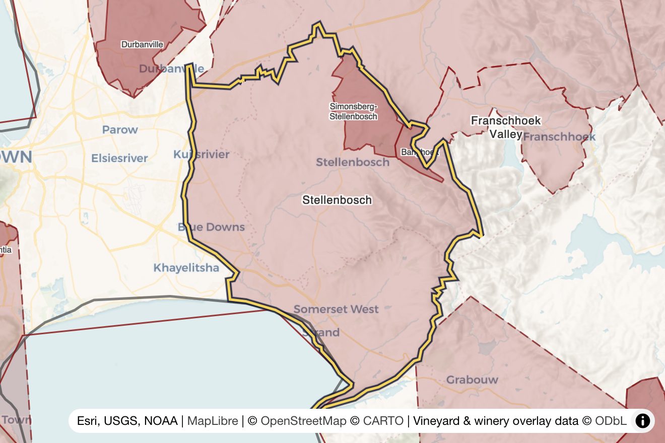 Map of Stellenbosch