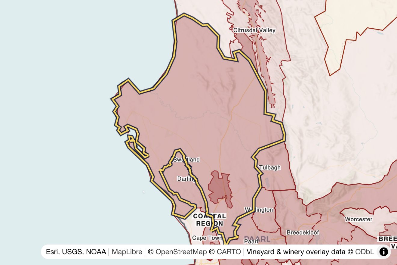 Map of Swartland