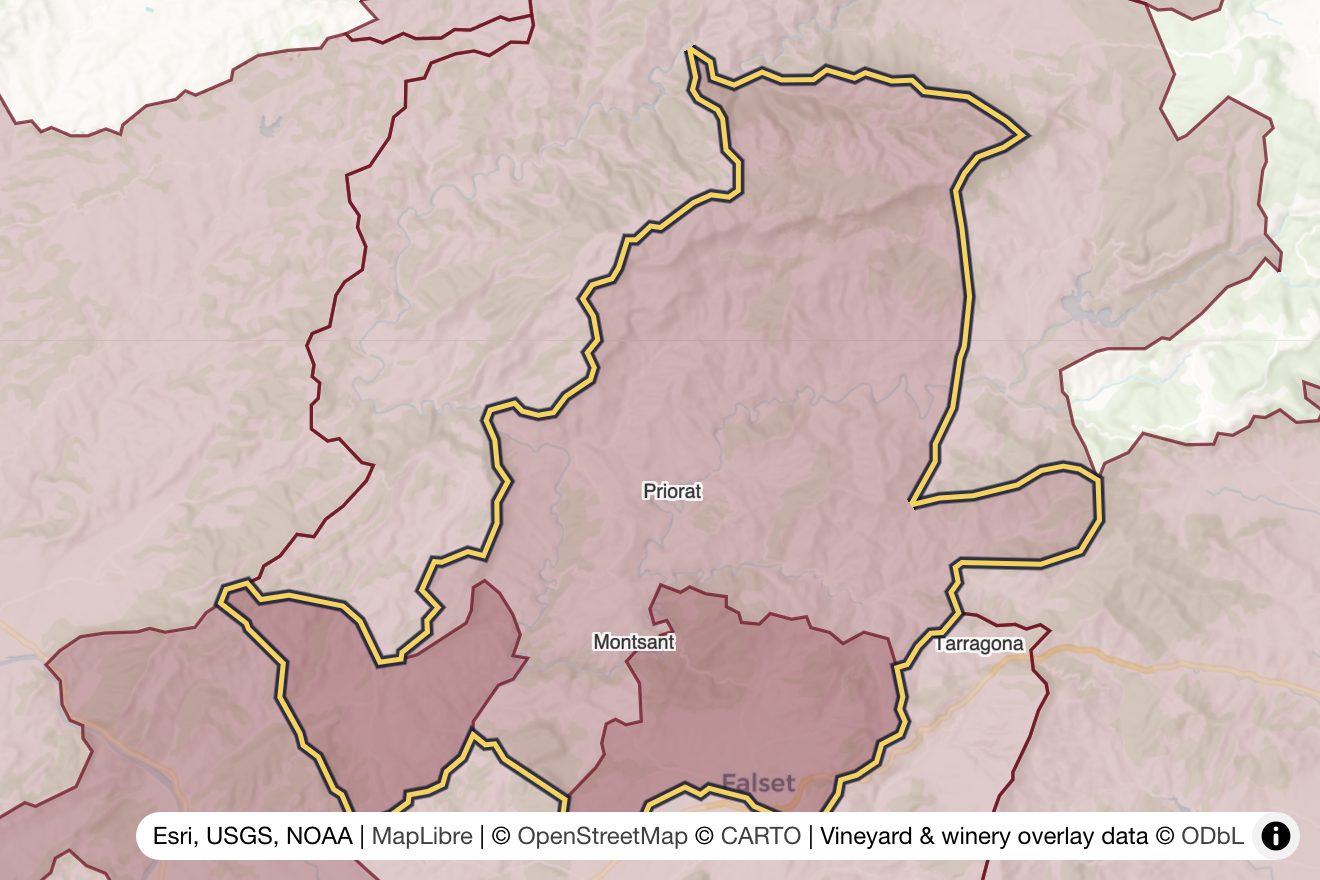 Map of Priorat