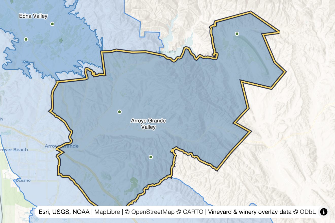 Map of Arroyo Grande Valley