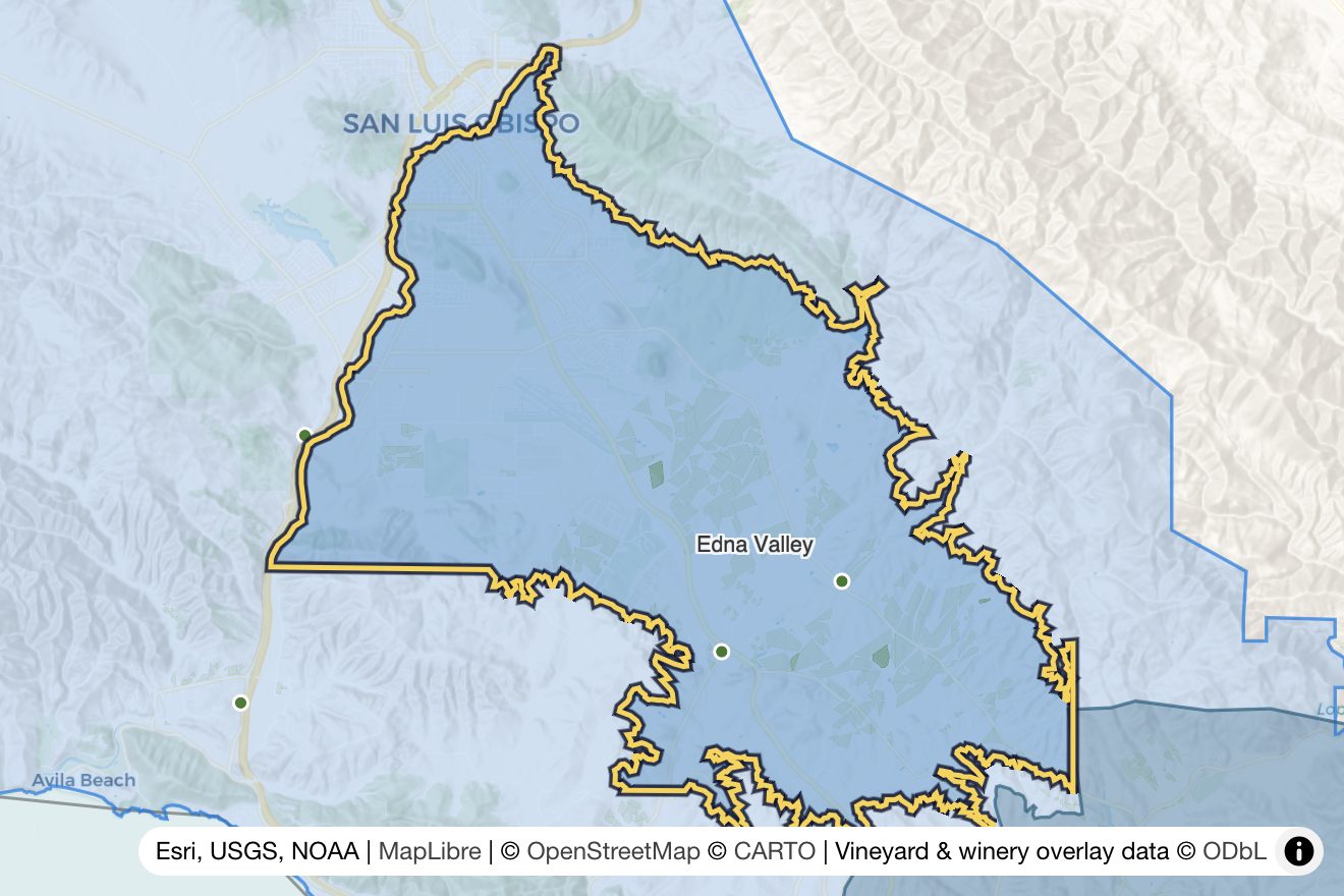 Map of Edna Valley