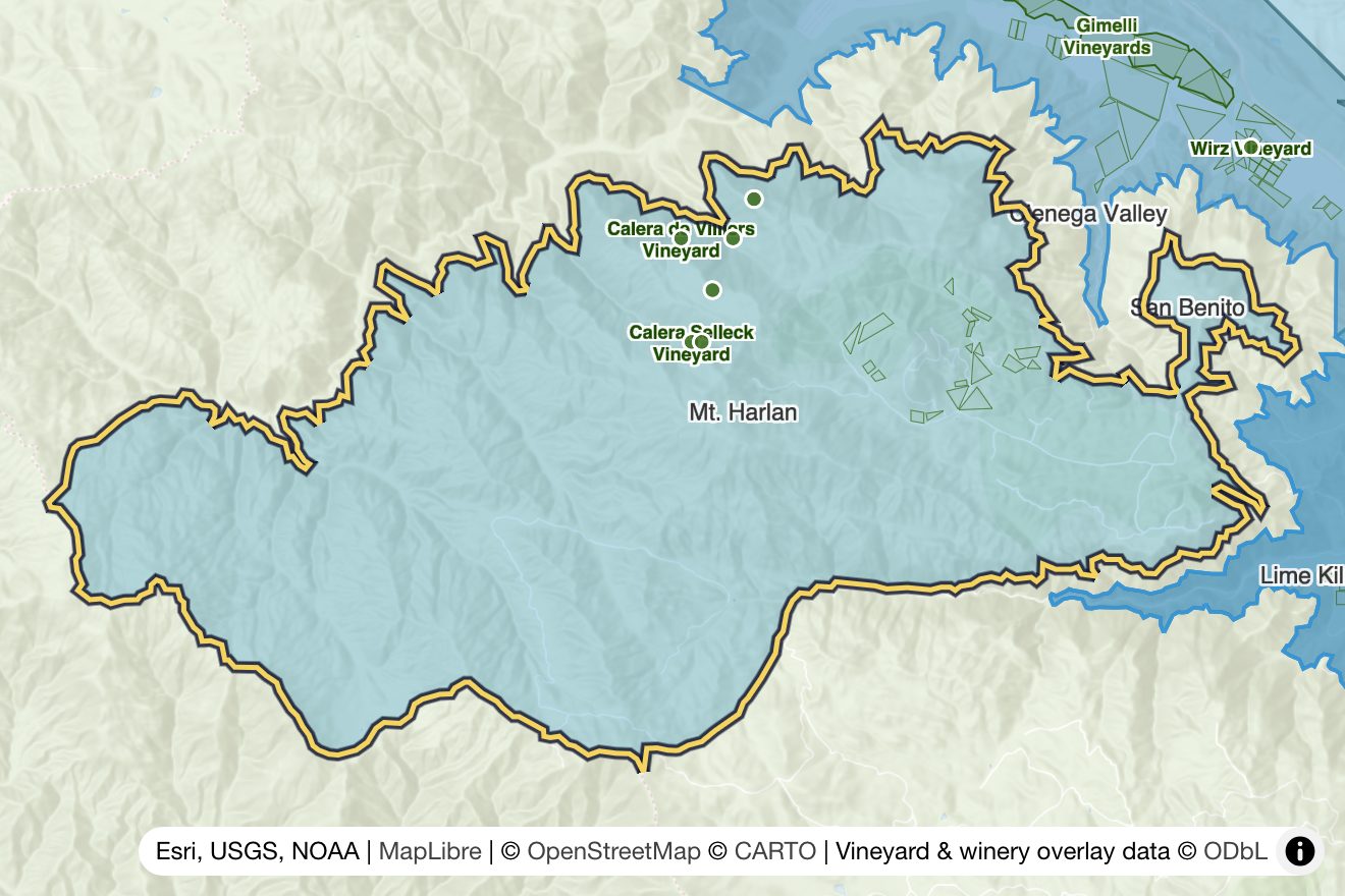 Map of Mount Harlan