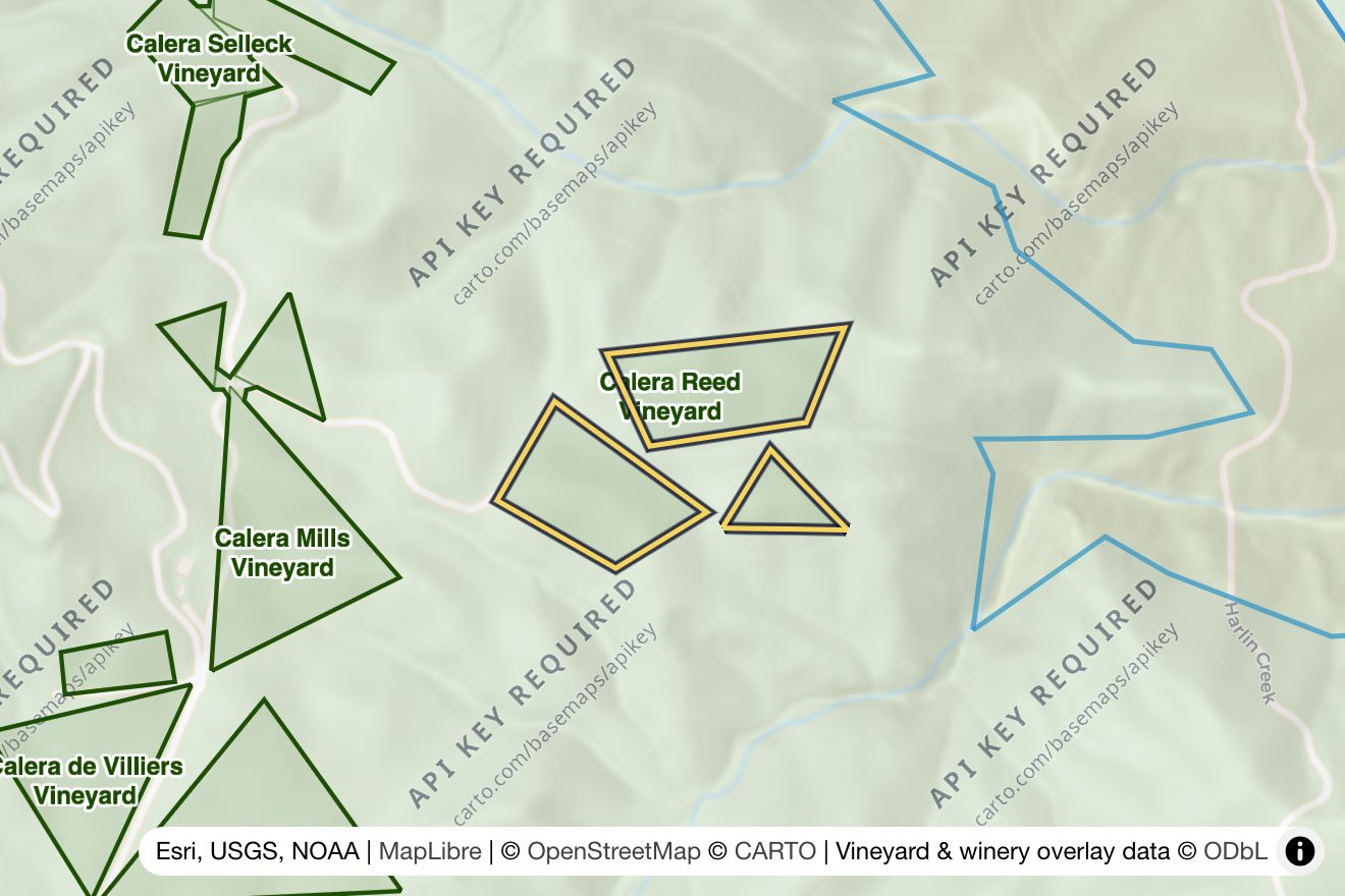 Map of Calera Reed Vineyard