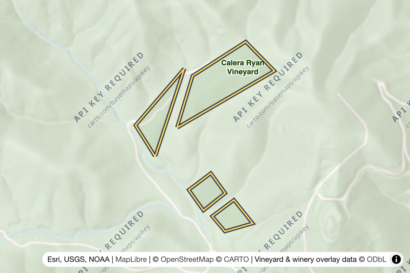 Map of Calera Ryan Vineyard