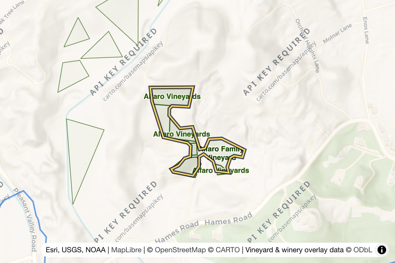 Map of Alfaro Family Vineyard