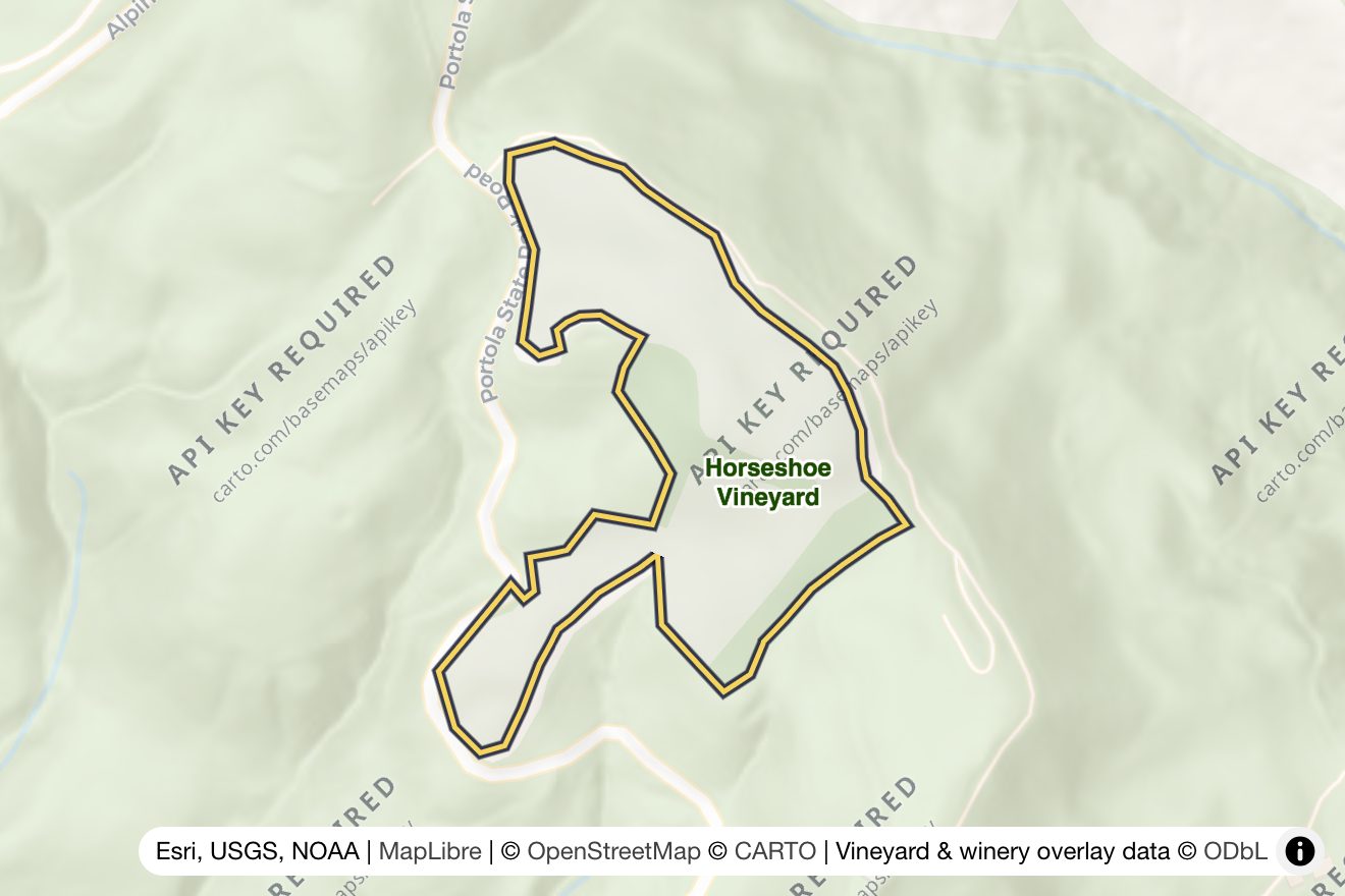 Map of Horseshoe Vineyard