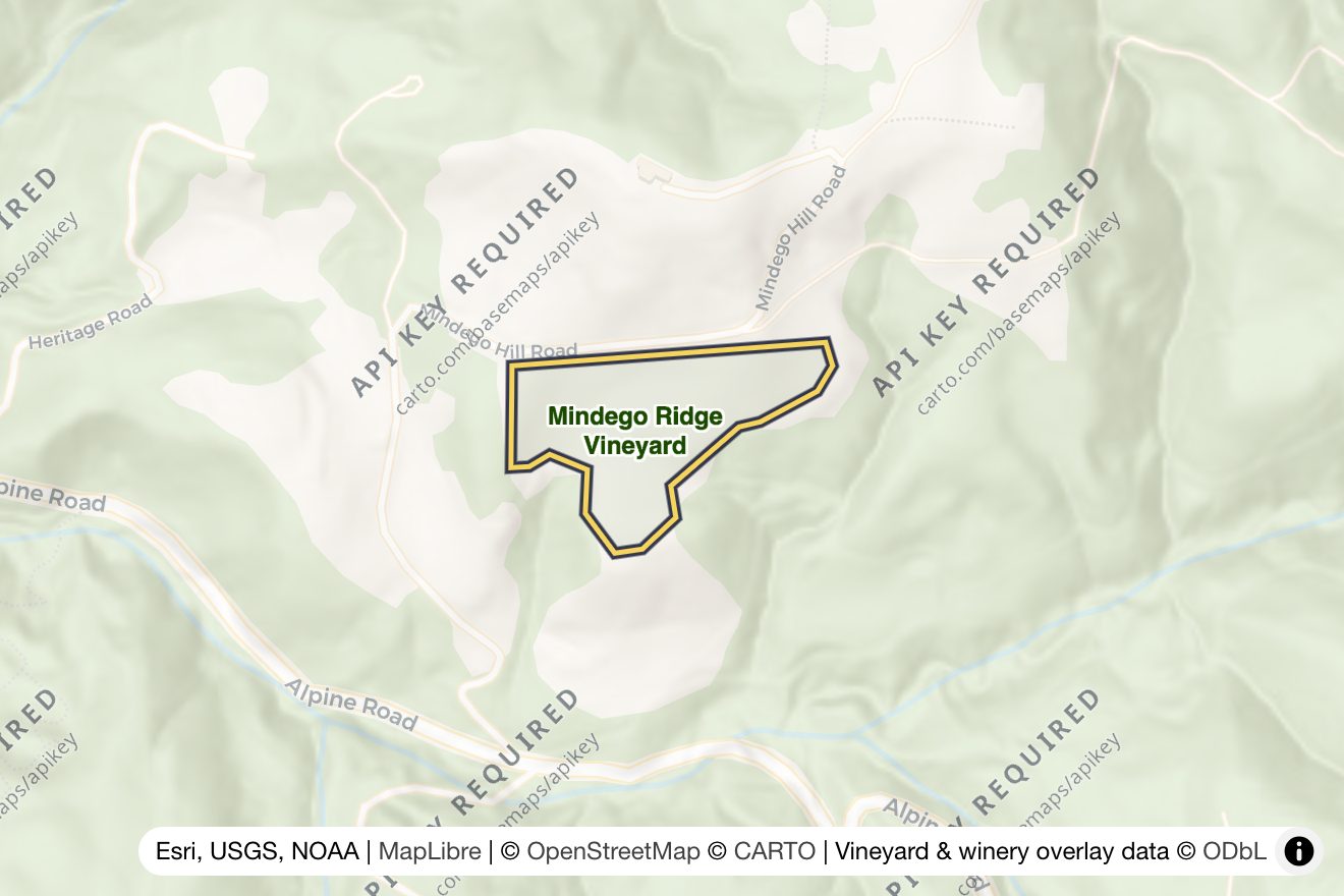 Map of Mindego Ridge Vineyard