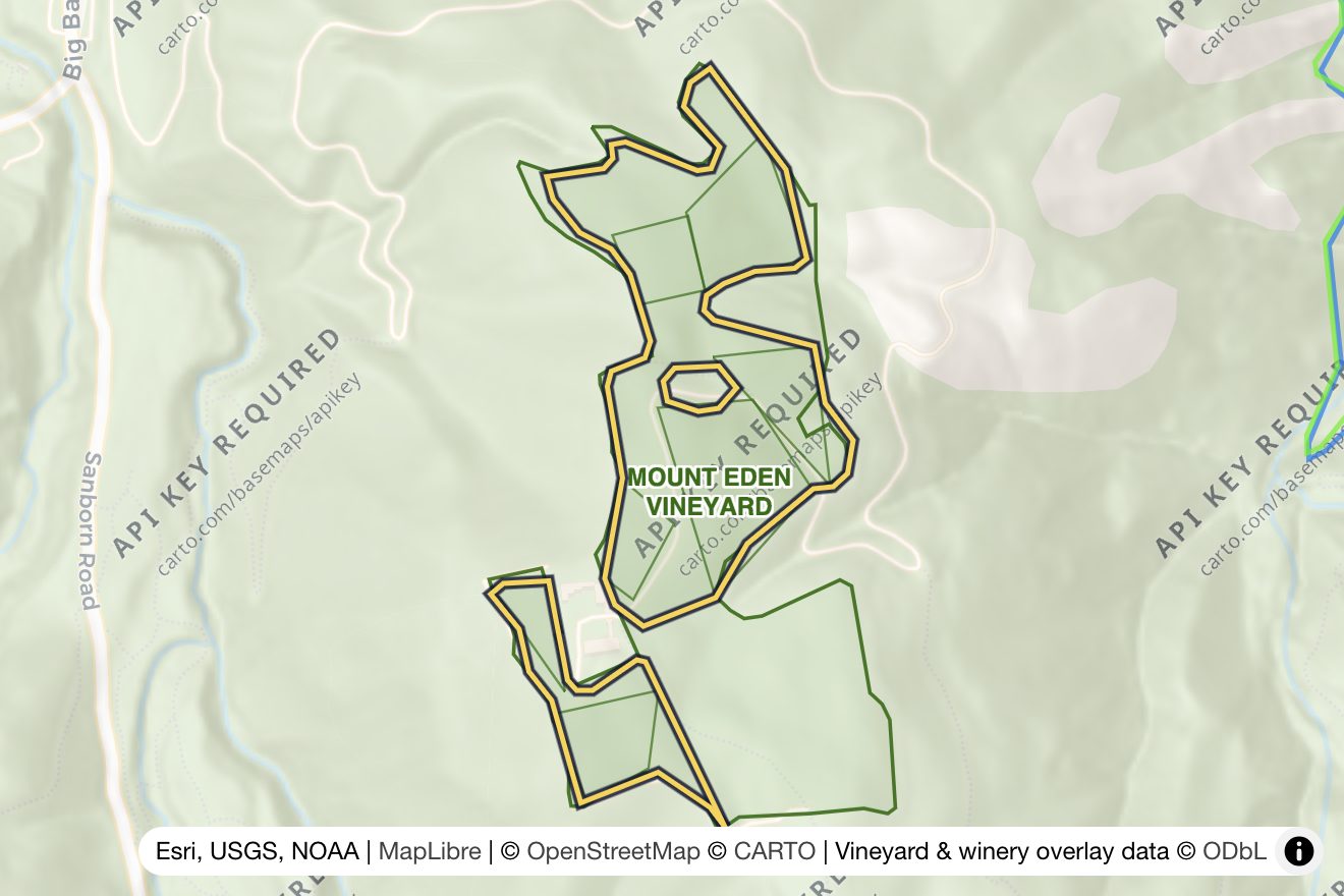 Map of Peter Martin Ray Vineyard