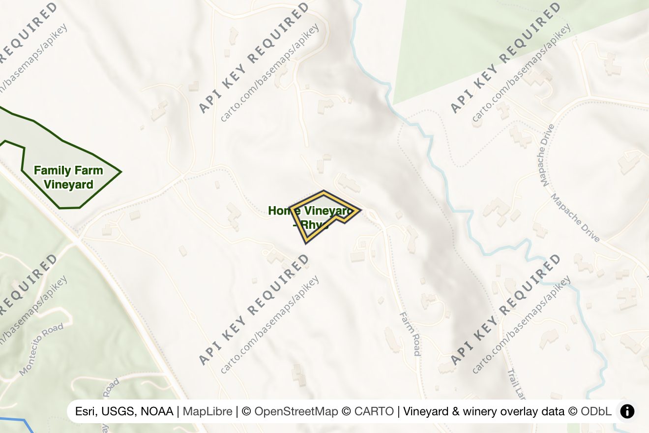 Map of Rhys Home Vineyard