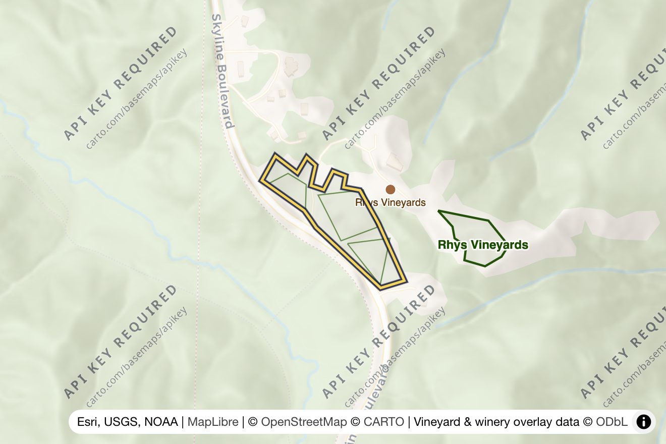 Map of Skyline Vineyard