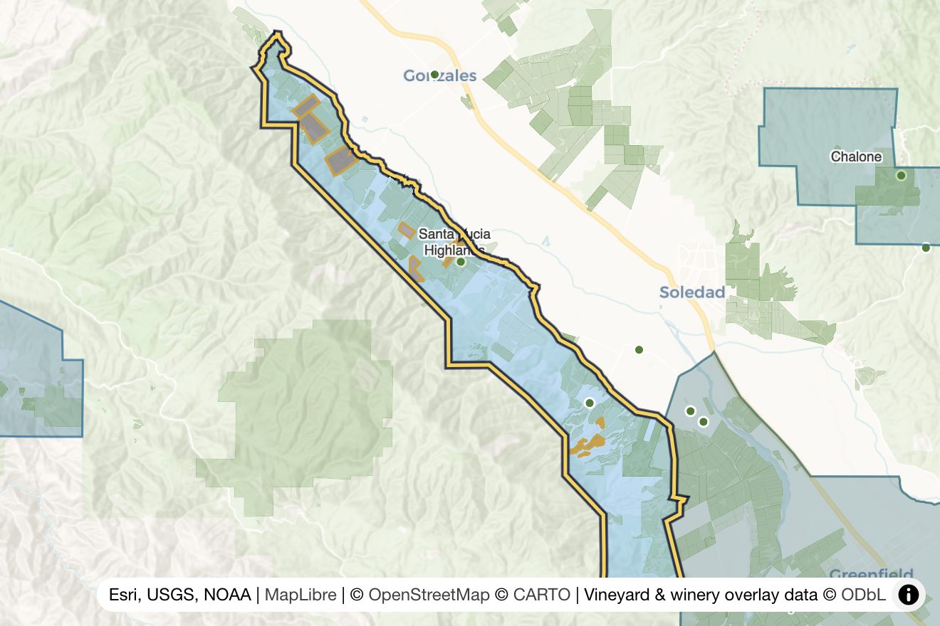 Map of Santa Lucia Highlands