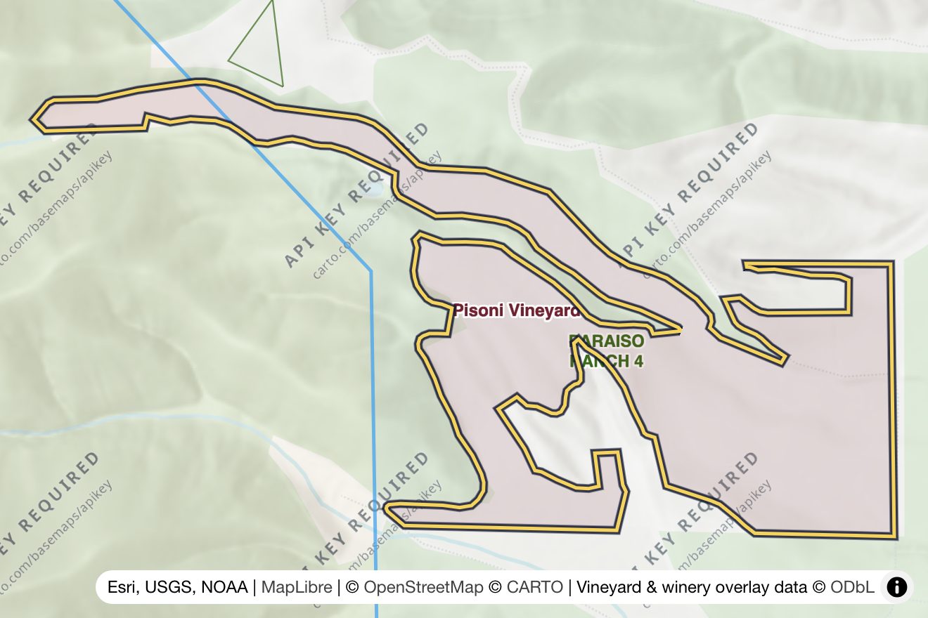 Map of Pisoni Vineyard