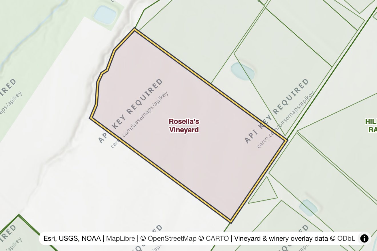 Map of Rosella's Vineyard