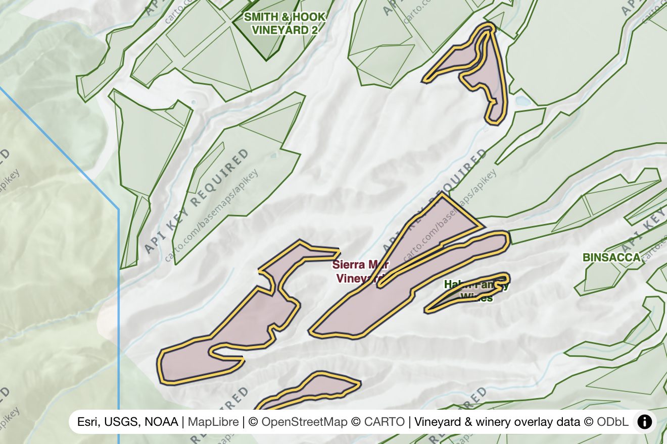 Map of Sierra Mar Vineyard
