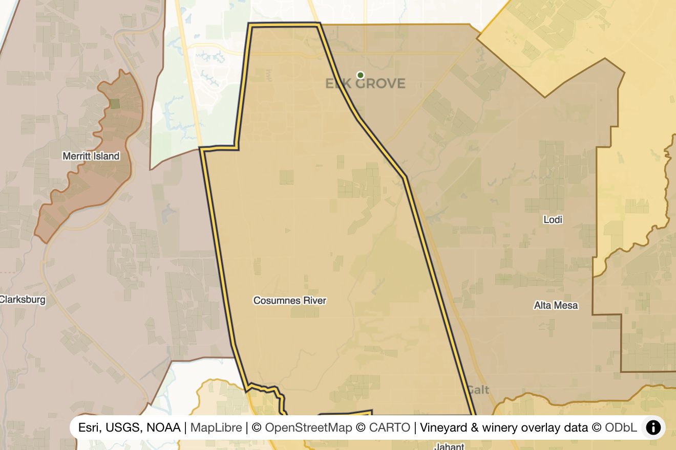 Map of Cosumnes River
