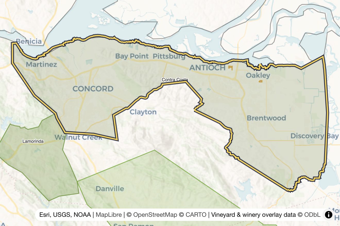 Map of Contra Costa