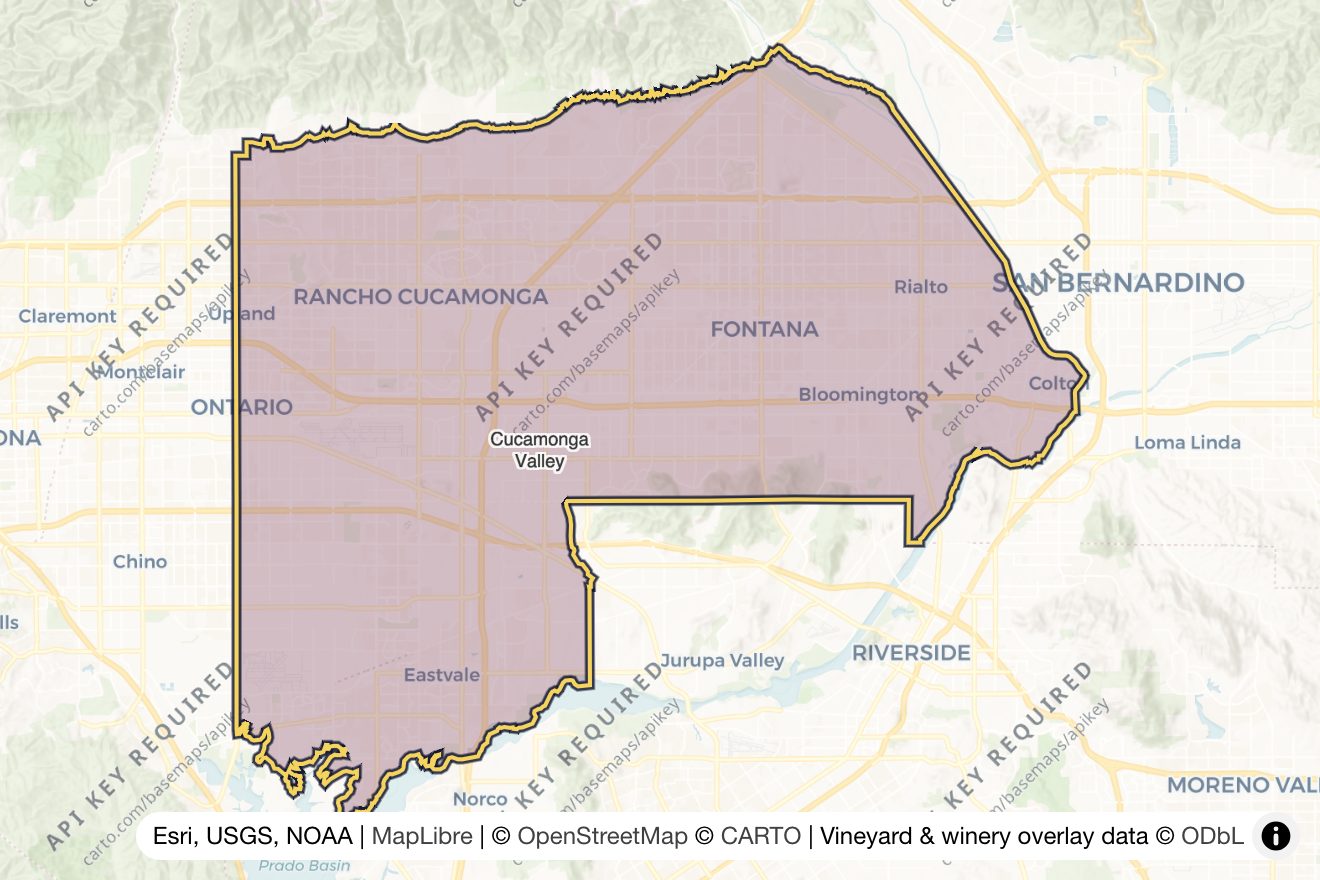 Map of Cucamonga Valley