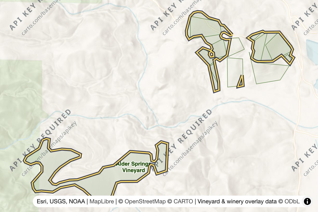 Map of Alder Springs Vineyard