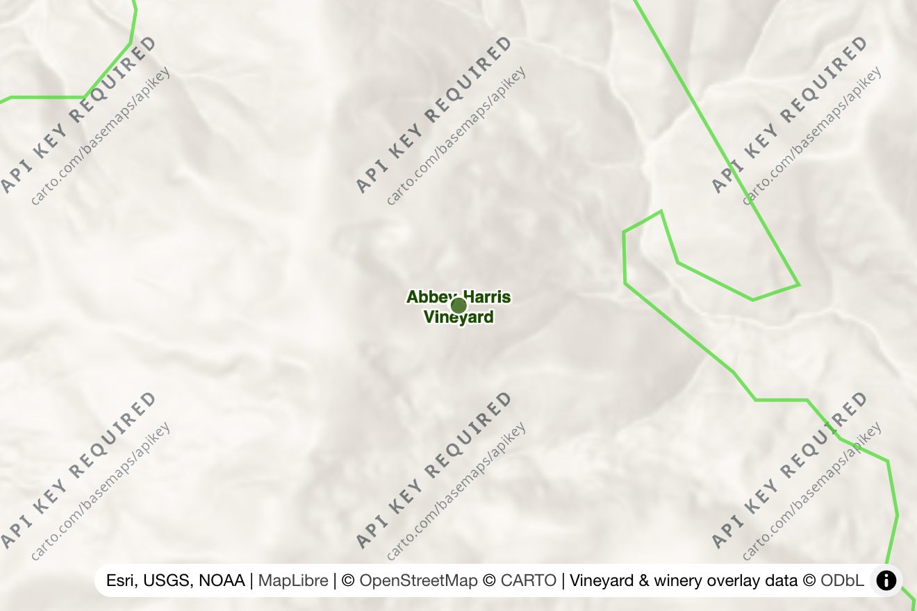 Map of Abbey Harris Vineyard