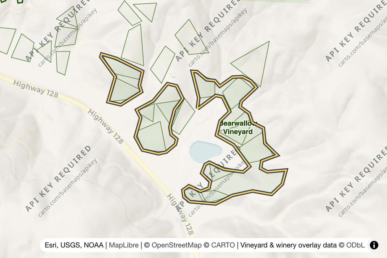 Map of Bearwallow Vineyard