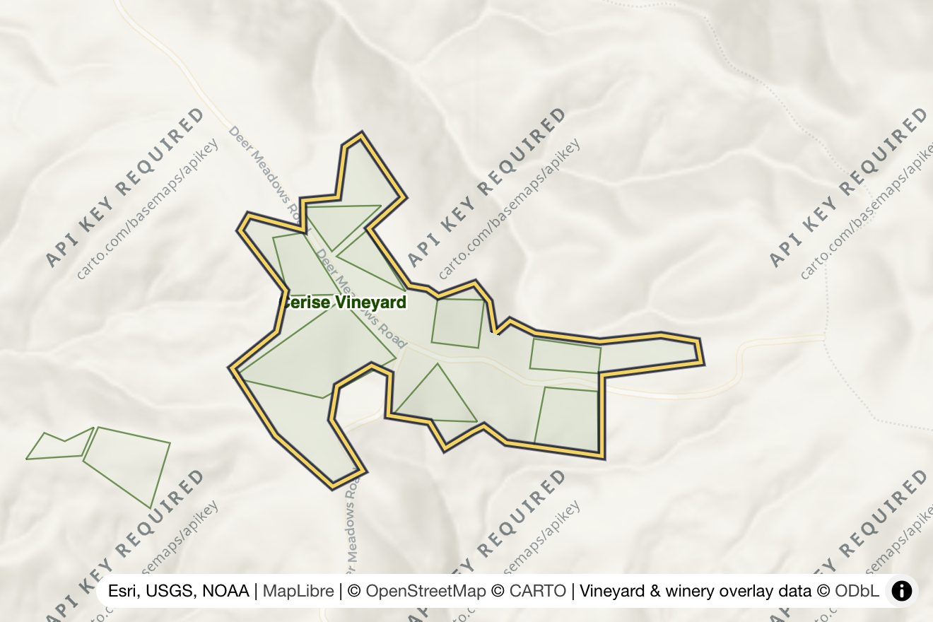 Map of Cerise Vineyard