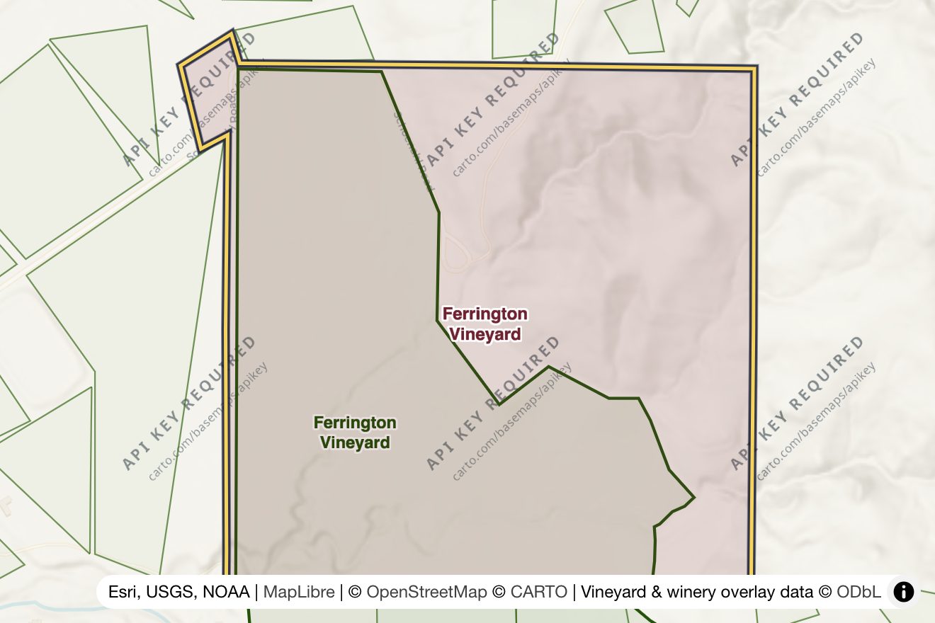 Map of Ferrington Vineyard