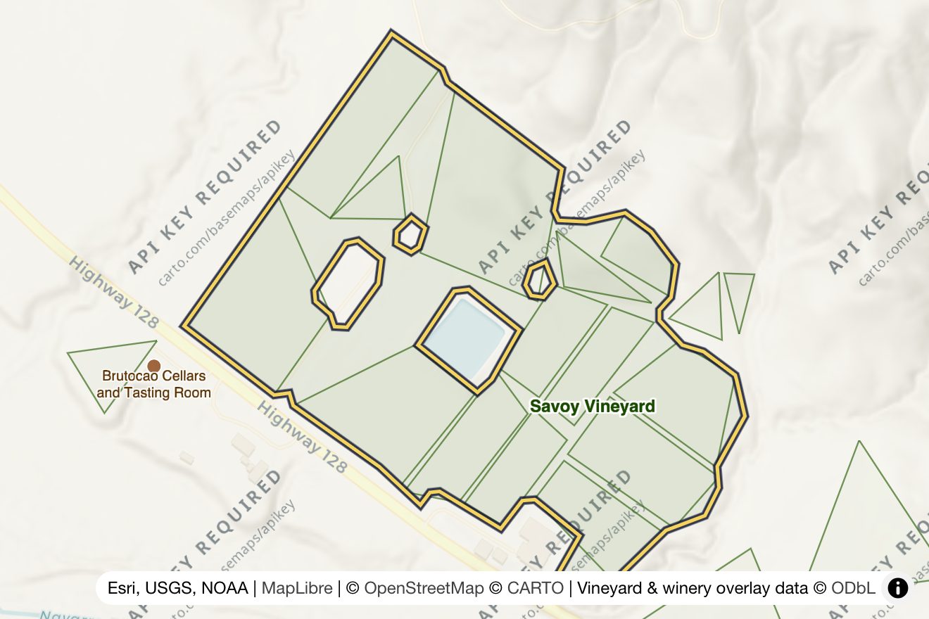 Map of Savoy Vineyard