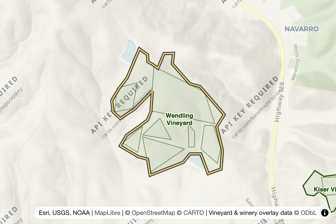 Map of Wendling Vineyard