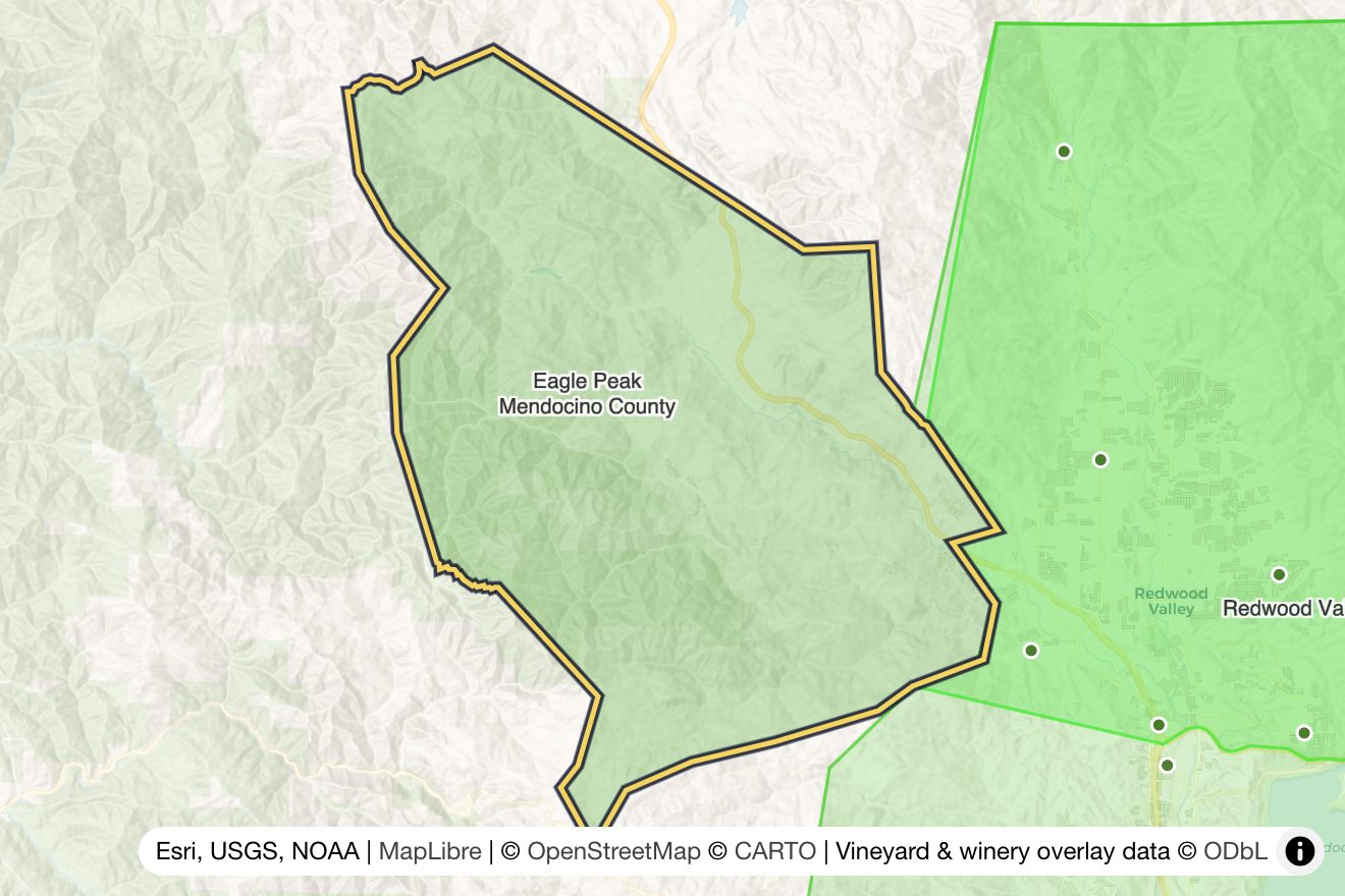 Map of Eagle Peak Mendocino County