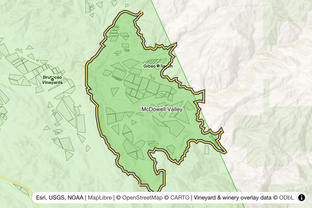 Map of McDowell Valley