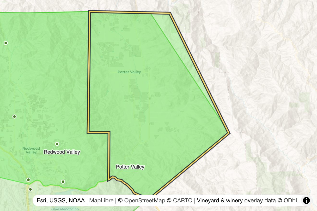 Map of Potter Valley
